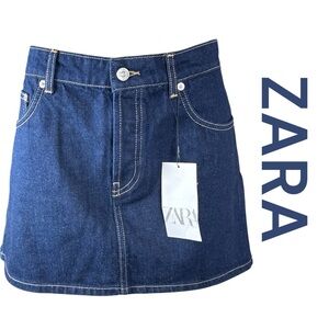 ZARA Buttonfly Denim Mini Skirt, Size L.